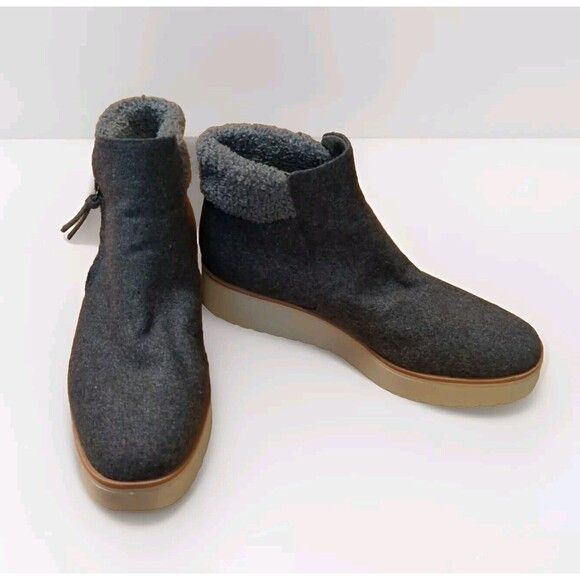 Dr. Scholl's Boots Lunar Womens 9M Gray Zip Platform Ankle - Picture 1 of 8